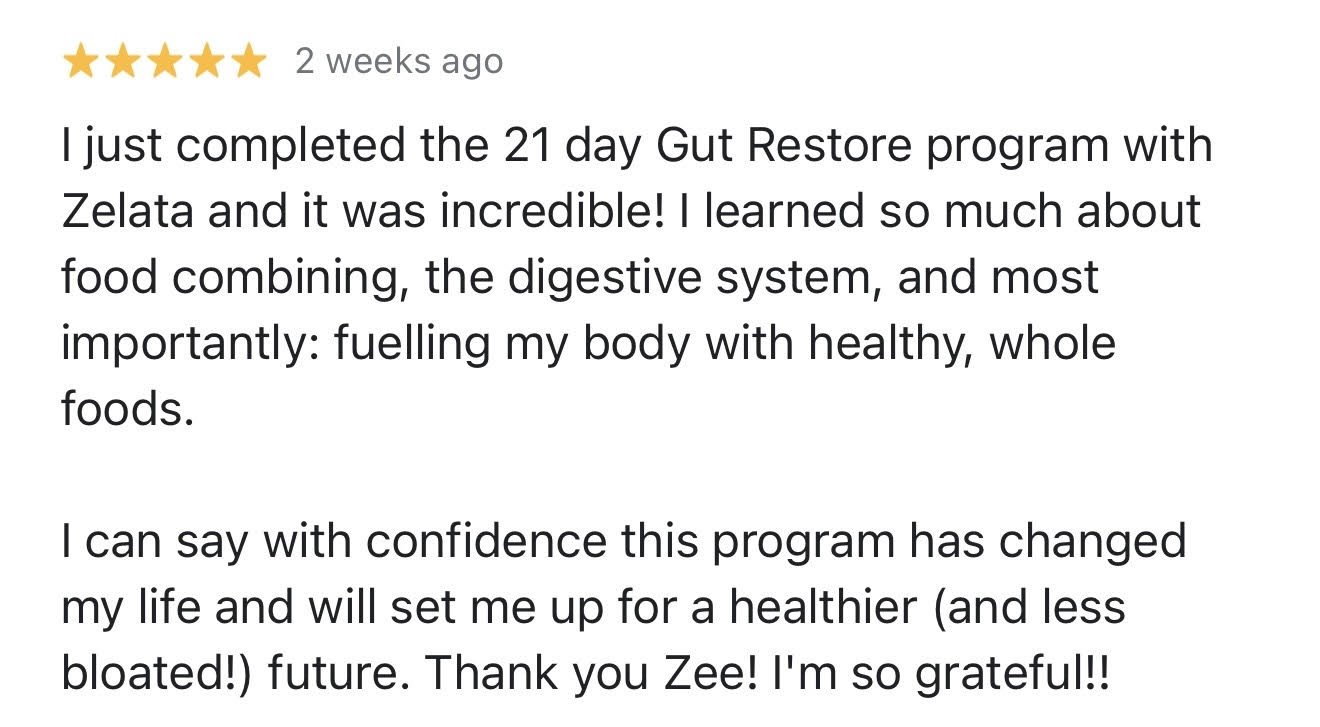 Client review of the Gut Restore program